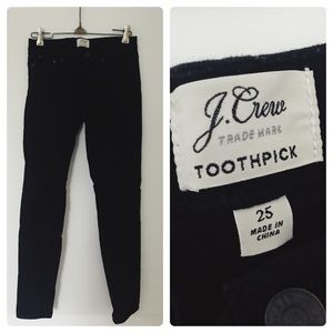 Jcrew Toothpick Black Denim Size 25